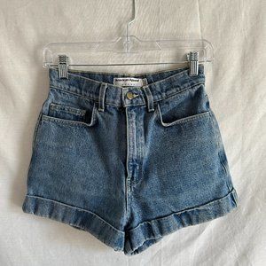 American Apparel High Waisted Denim Shorts Size 27